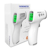 Thermomètre Frontal Digital Sans Contact Infrarouge, 32-42. 9℃  Mesure Frontale, Lecture Code Couleur, LCD, Alerte Fièvre, Fonction