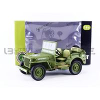 Voiture Miniature de Collection - AMERICAN DIORAMA 1/18 - JEEP Willys Military Police - 1944 - Army Green - 77406