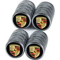 4 Métal Bouchons de Valve Voiture,Capuchon de Valve Auto Bouchons de Valve avec Logo Compatible avec Porsche Panamera Cayenne Macan