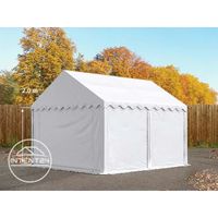 Tente de stockage TOOLPORT 3x4 m - PVC 500g/m² - H. 2 m - Blanc
