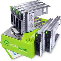 WORKDONE Pack de 6 - Caddy Disque Dur 3,5 avec Adaptateur HDD 2,5 - Compatible pour Dell PowerEdge serveurs 14-15e gen. - Mod