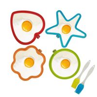 4pcs Anneaux d'œufs en silicone, 11cm, pour revêtement antiadhésif, œufs au plat, crêpe, sandwich muffin pour petit-déjeuner