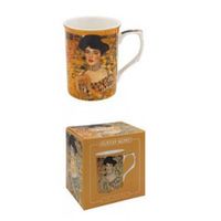 Mug porcelaine 'Gustav Klimt' marron (Adèle) - 10x7.5 cm [A1255]