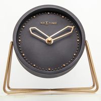 NEXTIME Horloge à poser - Cross Table- Polyresin - Noir 17,5x15,5x5cm