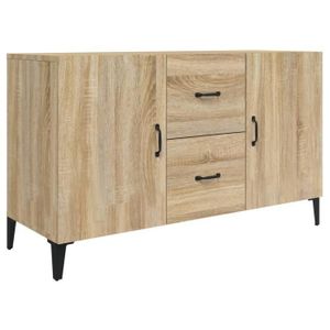 BUFFET - BAHUT  Buffet bas - ATYHAO - Chêne sonoma - 2 portes - 2 tiroirs - 100x36x60 cm