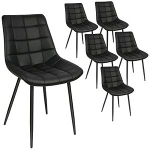 CHAISE Set 6 chaises Laizere en cuir noir pour cuisine, b