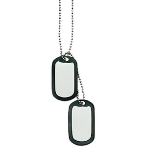 COLLIER HOMME Armée 55 cm Soldat Pendentif Plaque GI DOGTAG MILITAIRE ACIER Neuf
