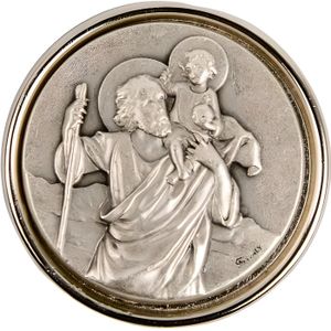 Plaque-Auto saint Christophe en métal émaillé - Boutique des chrétiens