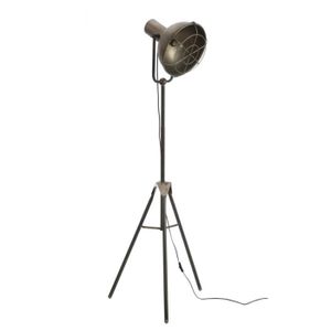 LAMPADAIRE Lampe Sur Pied Ronde Metal Gris 150 cm - Gris - Mé