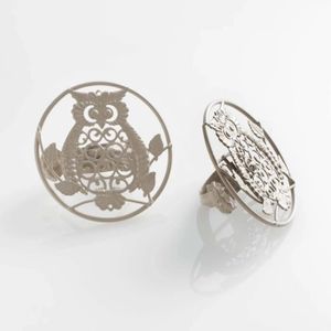 2 Embrasses Pince Metal Jolie Chouette Gris Achat Vente