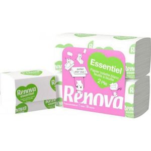 PAPIER TOILETTE Renova Essentiel Papier Toilette Blanc Plat 4 Paquets 180 Feuilles