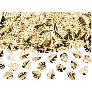 CONFETTIS Confettis de table feuilles tropicales dorées méta