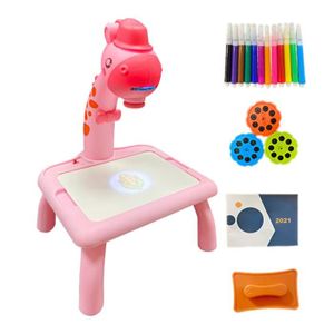 TABLE A DESSIN Dessin - Graphisme,Mini projecteur Led pour enfants,Table de dessin artistique,tableau de peinture,petit - Type B-Pink Giraffe