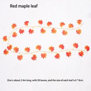 FLEUR ARTIFICIELLE Décoration florale,230cm vert artificiel suspendus lierre feuille guirlande plantes vigne bricolage pour la - Type red maple leaf