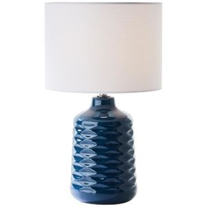 LAMPE A POSER NEW80170 Brilliant Ilysa lampe à poser 42cm bleu-blanc, céramique-métal-textile, 1x D45, E14, 40 W