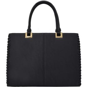 Sac cabas vernis noir main et bandouilliere Cdiscount