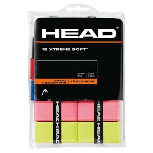 GRIP RAQUETTE DE TENNIS 12 Overgrip Head Xtreme Soft Tennis Grips colored