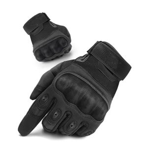 GANTS - SOUS-GANTS 1 Paires Gants de Moto Tactile Plein-Doigt Gant Femme et Homme Gants Tactiques de Sport en Plein Air Gants - Noir