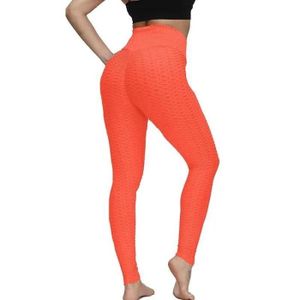 PANTALON DE SPORT Pantalon de sport,Leggings anti-cellulite sans couture pour femmes,collants de fitness,pantalons de yoga push-up- Orange[F646]