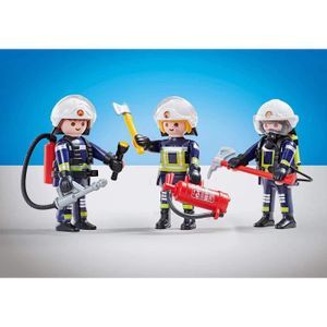 FIGURINE - PERSONNAGE Playmobil - 6586 - 3 Pompiers Equipe B - Emballage