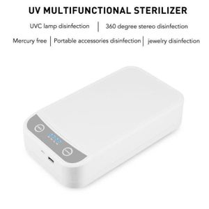 Stérilisateur portable avec lumière ultraviolette et ozone Désinfectant pour téléphone portable avec UV boîte de désinfection des objets. stérilisation des masques 