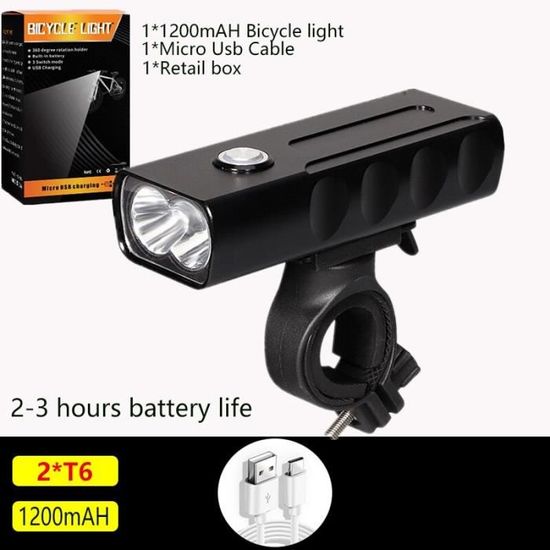 10000MAH 5Led lumière De Bicyclette Rechargeable Usb T6 9000lm Vélo Lumière Lampe De Poche Extérieure VTT Vélo Vélo [13E9542]
