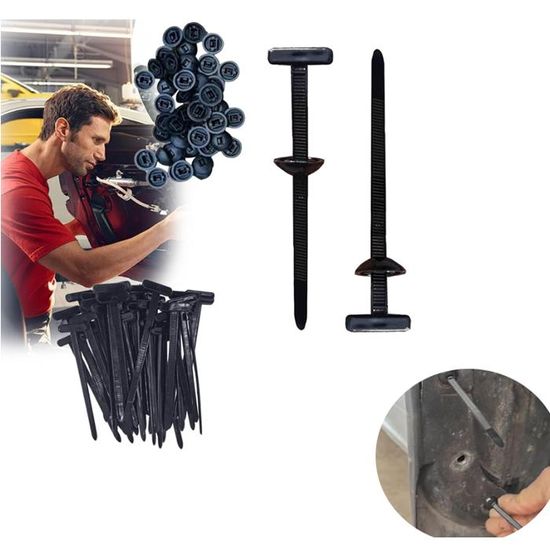 100 Colliers De Serrage Autobloquants En Nylon Noir - 2x9,5 Cm, Pour Voiture, Maison, Bricolage