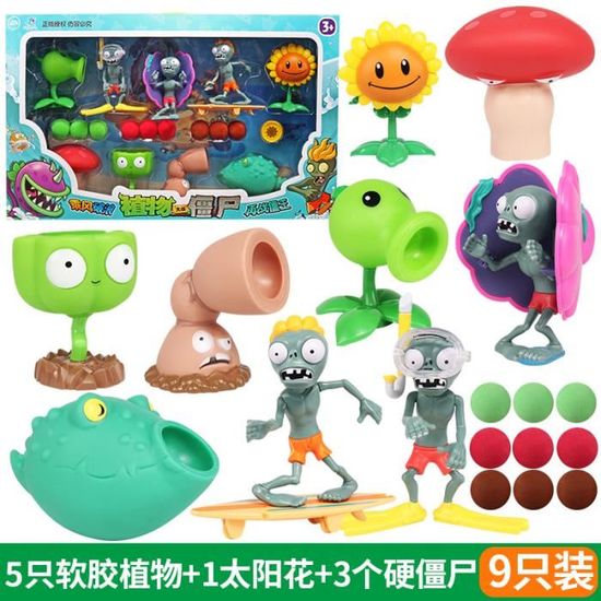 Lot De 4 Figurines Gâteau Anniversaire - Thème Plantes Vs Zombies - Décoration Cupcake Et Gâteau - Hauteur 8-12 Cm - En PVC