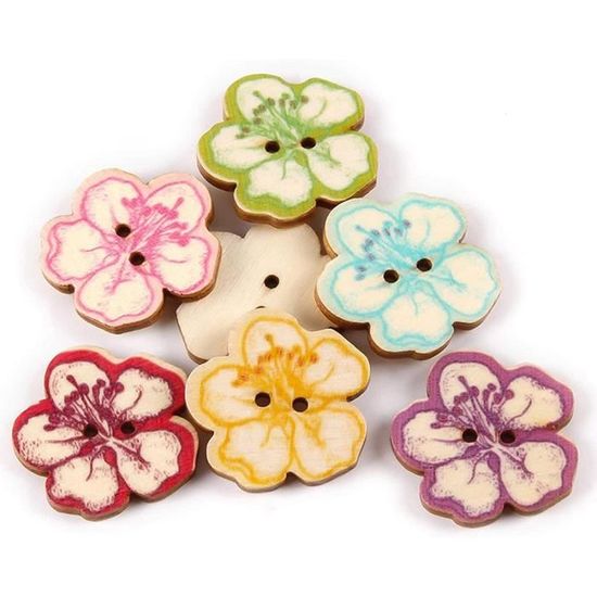 Lot de 10 petits boutons en nacre véritable de 14 mm en forme de fleur blanc crème 4 trous plats