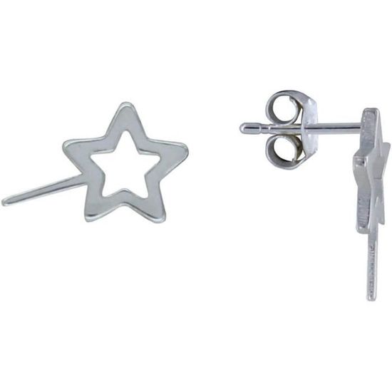 Boucles D'oreilles Clous étoiles En Argent Massif 925 - Poids 0.75g, Occasion, Poinçons Présents