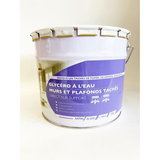 Glycero A L Eau Murs Et Plafonds Taches Satin Blanc 10l Achat Vente Peinture Vernis Glycero A L Eau Murs Et P Cdiscount
