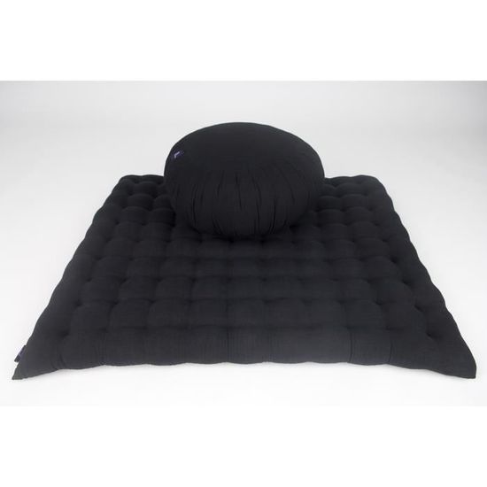 Set de Méditation Zafu et Tapis Zabuton Kapok Noir Cdiscount Sport
