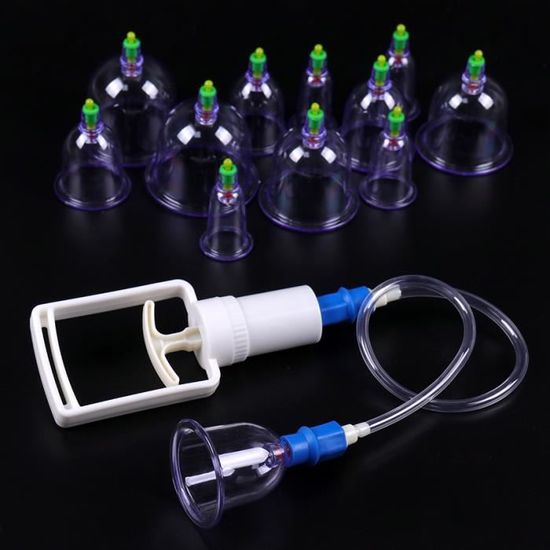 Kit De 22 Ventouses En Verre Avec Pompe à Vide WIYETY - Thérapie Par Ventouses, 4 Tailles, Boîte De Rangement