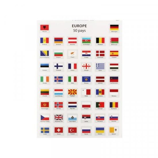 Gommettes - Les drapeaux - Drapeaux des pays du monde - 214 pièces