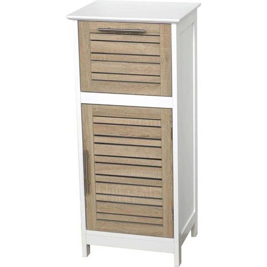 Meuble Bas Mdf Avec Tiroir Chene Vieilli Cdiscount Maison