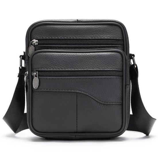 Pochette Homme En Cuir Véritable – Fermeture Zippée Top, Organiseur Intérieur, 25x16x4.5 Cm – Style Professionnel - 5