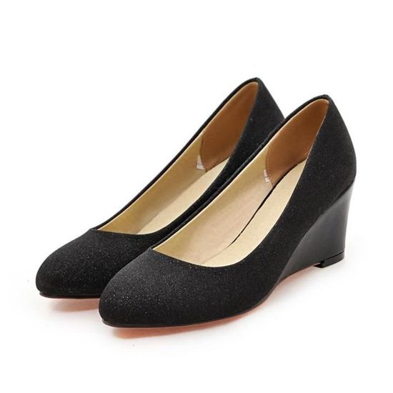 Escarpins Compensés Noirs Gemo Taille 39 - Talons Hauts - Neufs Dans Leur Boîte