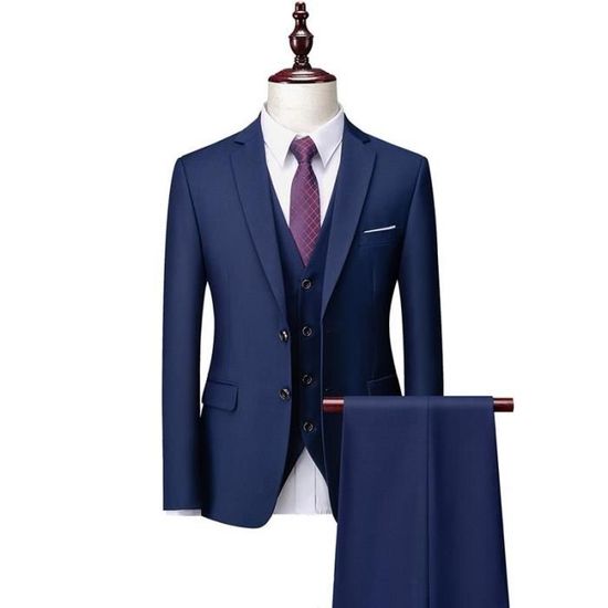 Costume Homme 3 Pièces ALLTHEMEN - Veste Slim Fit Un Bouton - Pour Mariage/Bureau - 70% Polyester, 30% Viscose