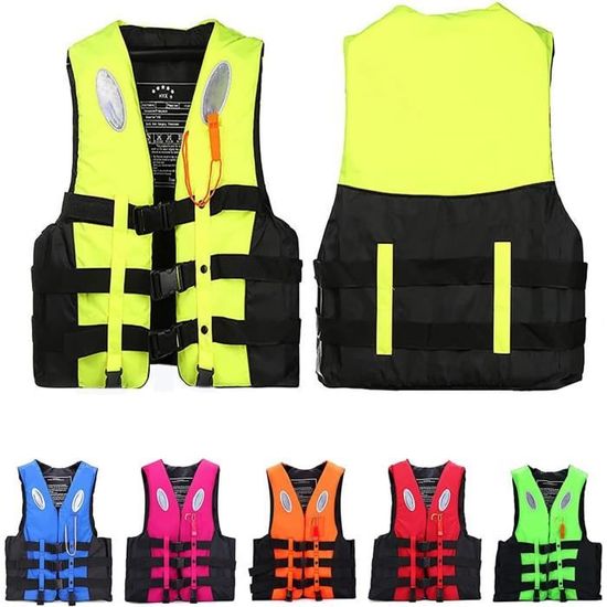 Gilet De Sauvetage Néoprène Adulte/enfant - Flottabilité Intégrée, Réglable, Sifflet Inclus, Taille S à 3XL