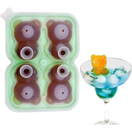 Moule En Silicone En Forme D'ours Pour Bonbons Gélifiés - Kit Avec Pipette Et Sacs à Douille, Sans BPA, Réutilisable - 2