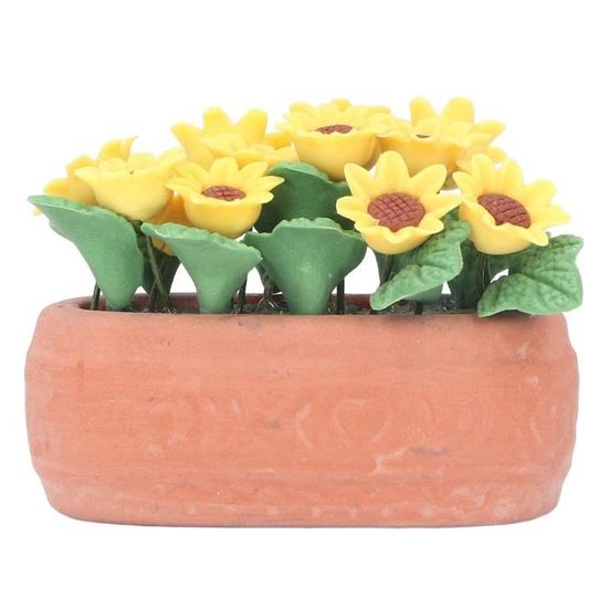 Vvikizy Fleur de plante en pot miniature pour maison de poupée Plante en  pot Miniature pour maison de poupée puericulture jouets