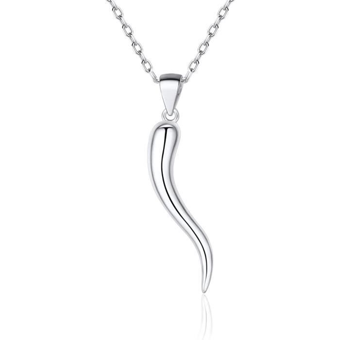 Pendentif Cornetto Porte-Bonheur En Argent 925 – Corne Napolitaine Émaillée – Collier Ou Bracelet Homme/Femme – Fabriqué En Italie - 1