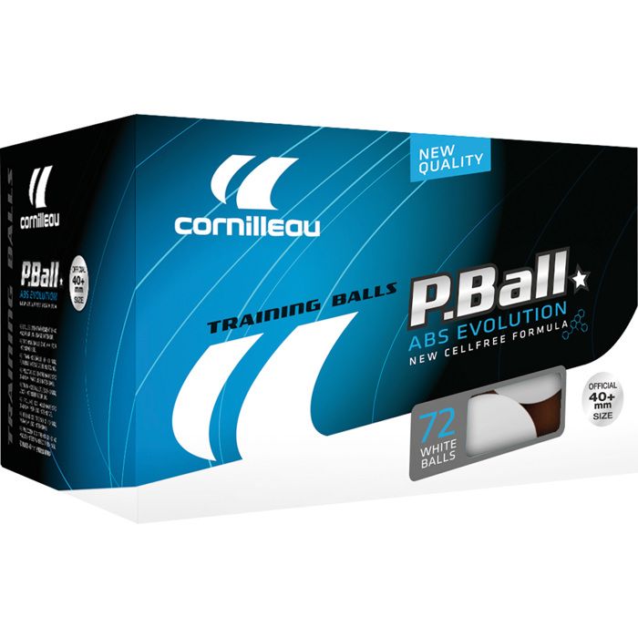 Balles de ping pong - P.BALL ABS EVOLUTION 1* BLANCHE X72 (PACK 72 BALLES PLASTIQUE)