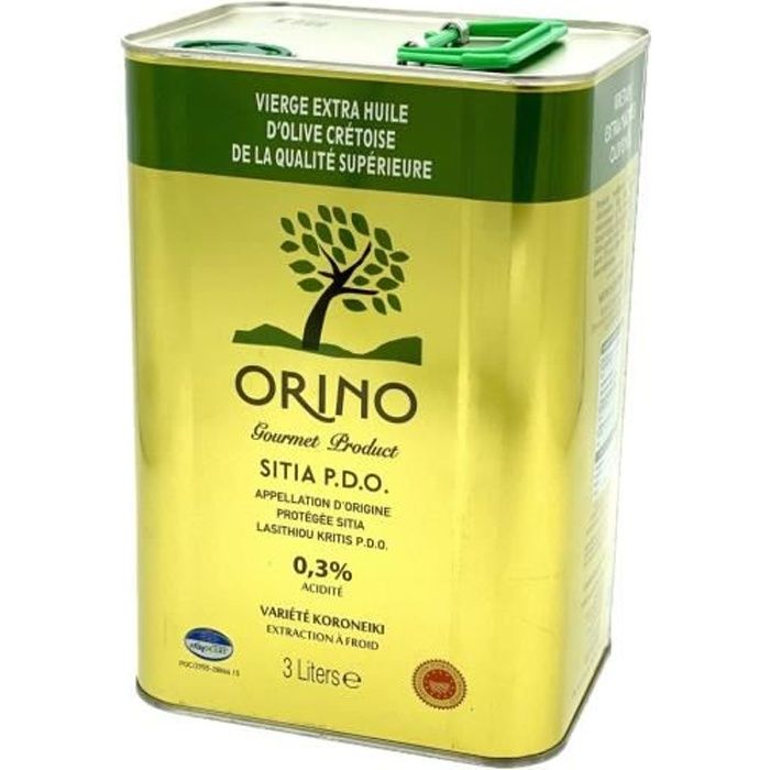 Huile d'olive extra vierge de Crète AOP - Orino - bidon 3 litres