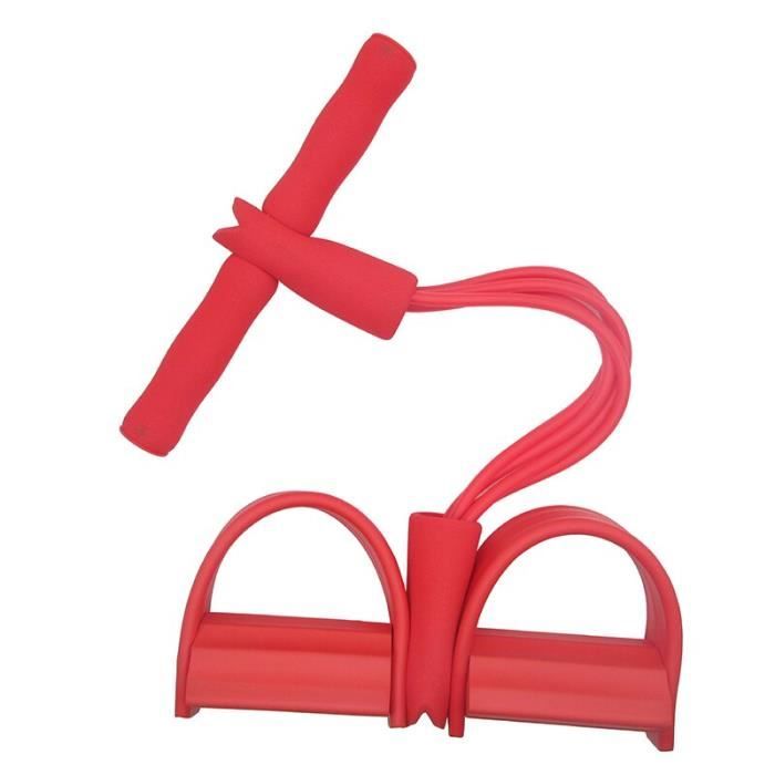 2019 élastique Pull cordes abdominales exerce-ur rameur ventre résistance bande Gym Sport ent - Modèle: 4 tubes red - HSJSTLDB01011