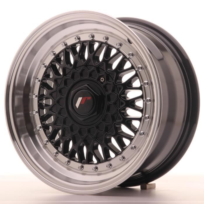 1 jante alu Japan Racing JR9 15x7 ET20 4x100-108 Black avec bague 74,1