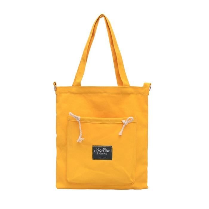 Sac shopping Tote bag,Femmes Simple sac à provisions femme toile tissu réutilisable pliable Eco épicerie fourre tout sac - Type D