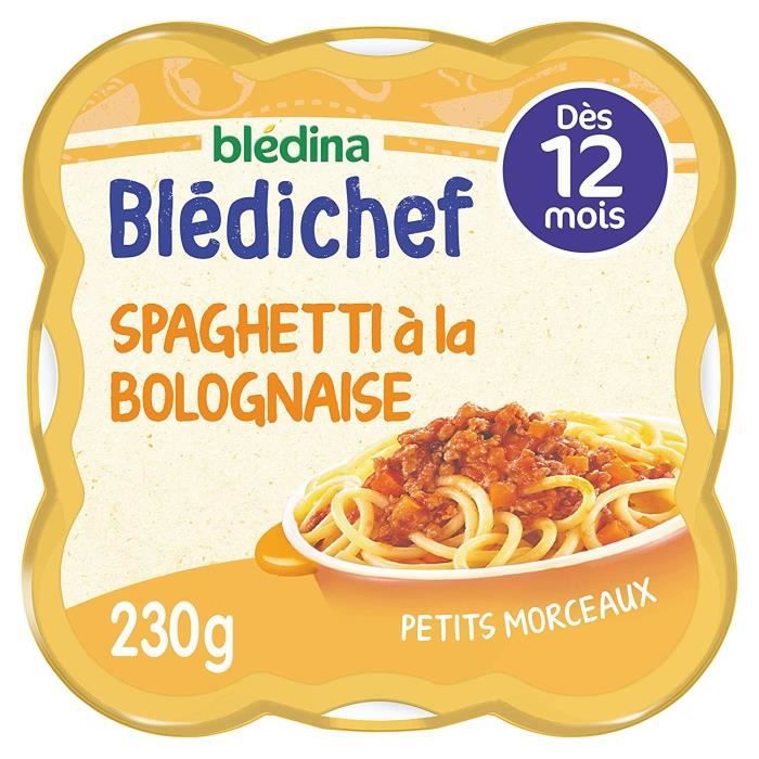 Blédina Blédichef, Repas bébé, Dès 12 Mois, Spaghetti Bolognaise, 1x230g