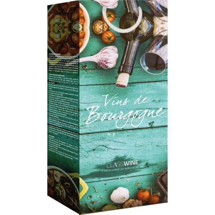CLASSWINE Pochette pour 2 bouteilles vin de Bourgogne Gastronomie