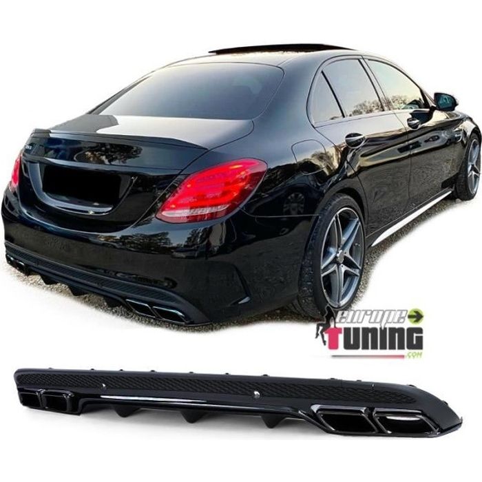 Diffuseur full black pack c63 avec doubles sorties Mercedes classe c w205 & s205 ph1 (05437)